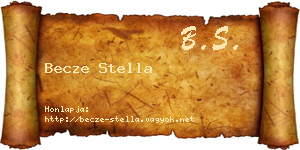 Becze Stella névjegykártya